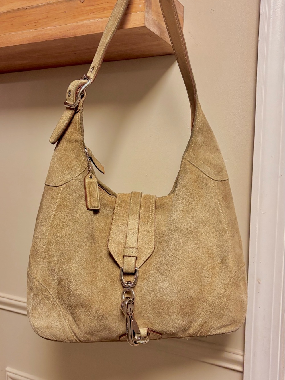 Y2k shoulder Coach Suede hobo  Bag